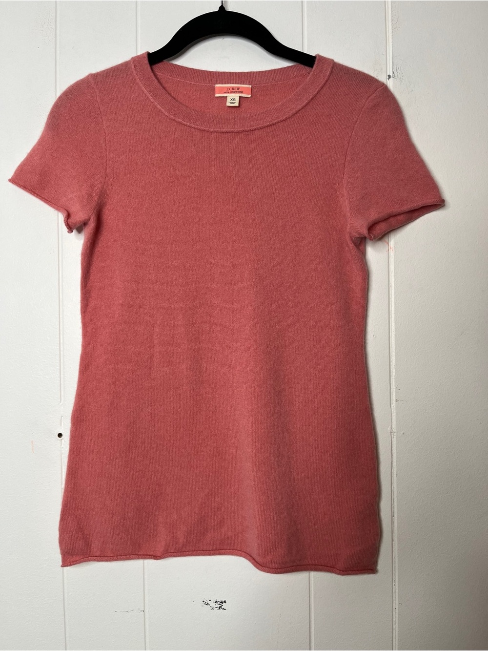 J. Crew 100% Cashmere Women’s Short Sleeve Crewneck Sweater Top Pink Size XS